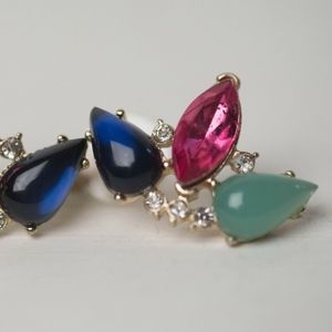 BANANA REPUBLIC Jewel Drop Earrings Pink Teal NEW